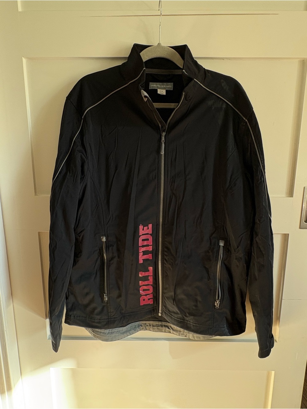 Cutter & Buck Black Windbreaker with Red 'Roll Tide' Print